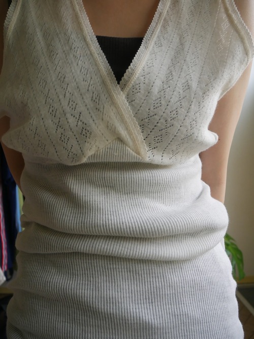 70s-80s Italy "Valbella" White Pointelle Tank Top