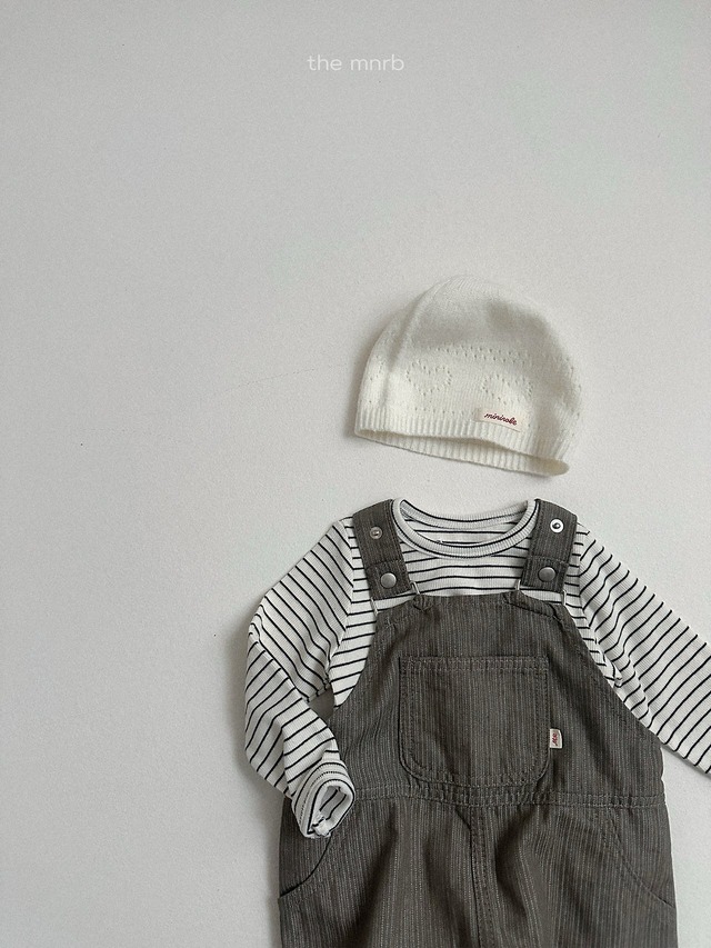 《予約》送料無料【minirobe】Round Striped Long Sleeve T