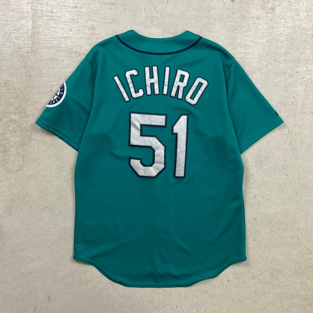 00年代 USA製 MLB シアトル・マリナーズ イチロー ベースボールシャツ 