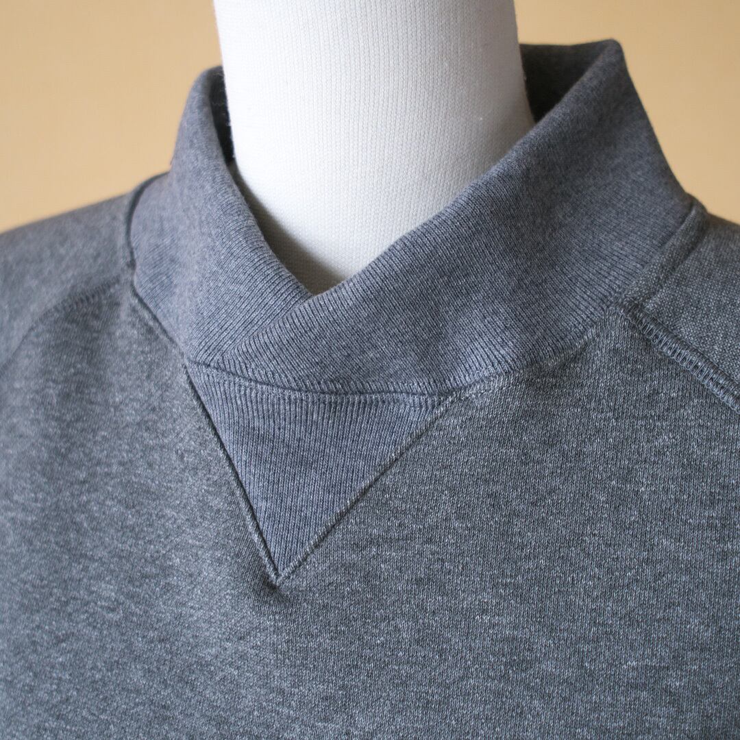 atelier naruse アトリエナルセ モックネックスウェット・杢グレイ