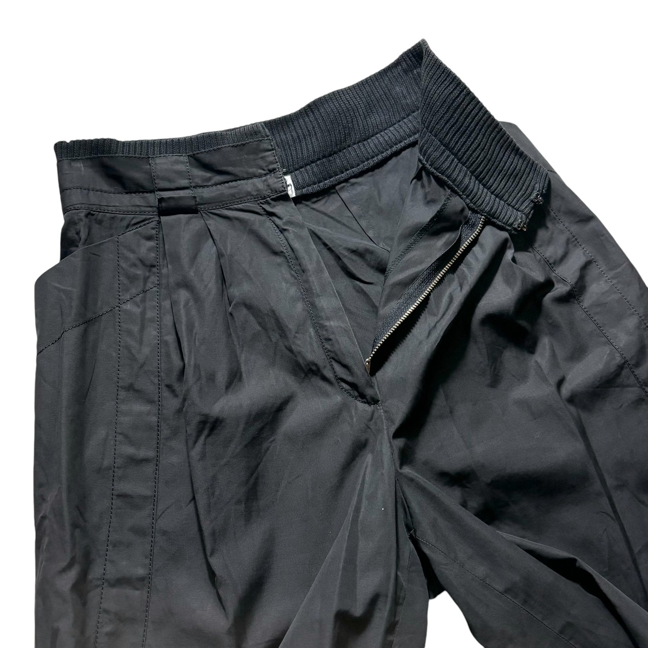 vintage GIANNI VERSACE shinny black cotton twill pants