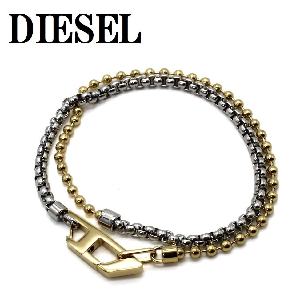DIESEL BRACERET DX1570931 GOLD SILVER ディーゼル ブレスレット