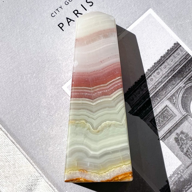 Pink Banded Calcite Point 10 ✧ ピンクバンデッドカルサイト
