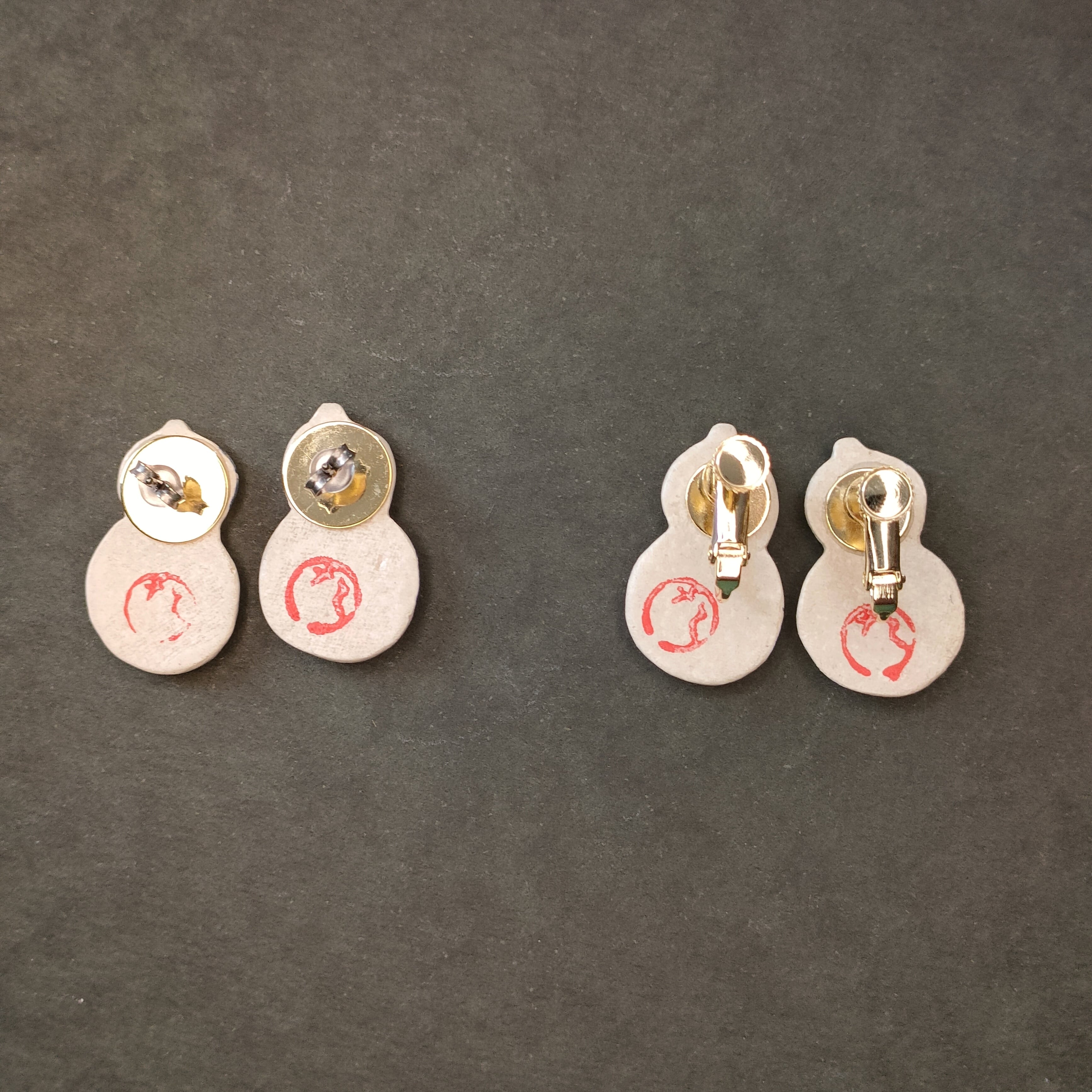 イヤリング・ピアス 瓢箪 萩に蜻蛉 手描き絵付け 着物 | Pay ID