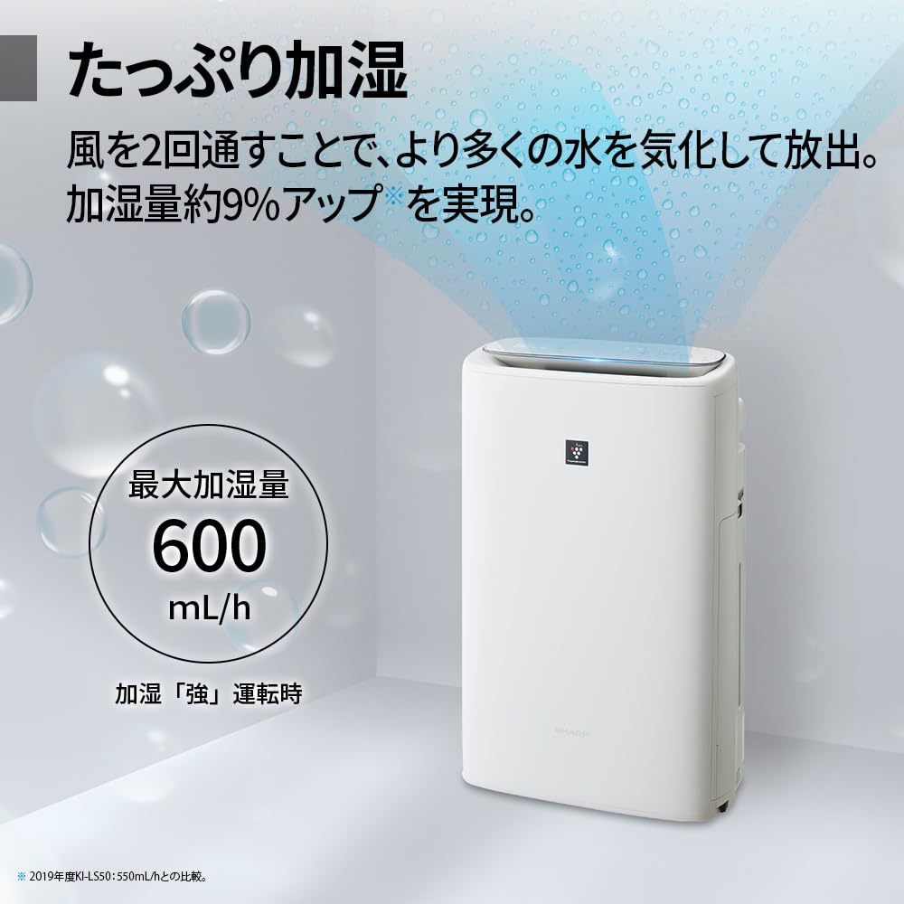 シャープ 空気清浄機 KI-SS50-H プラズマクラスター 25000 加湿 浮遊