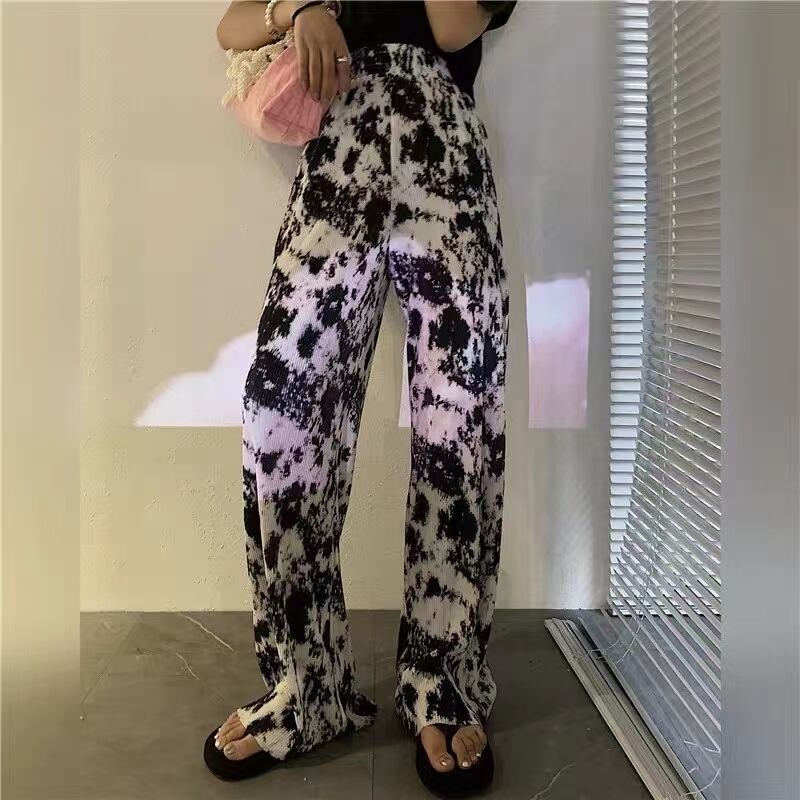 ニュアンス柄プリーツワイドパンツ AJ11352-1960a