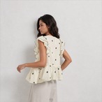 スカラップ刺繍フリルブラウス