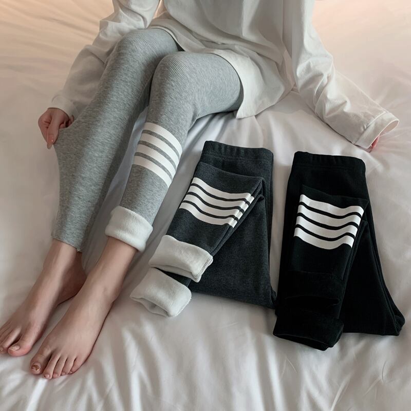 グレーレギンス スプリングオータムベルベットサーマルハイウェスト 春物 秋物 試着室17060769415