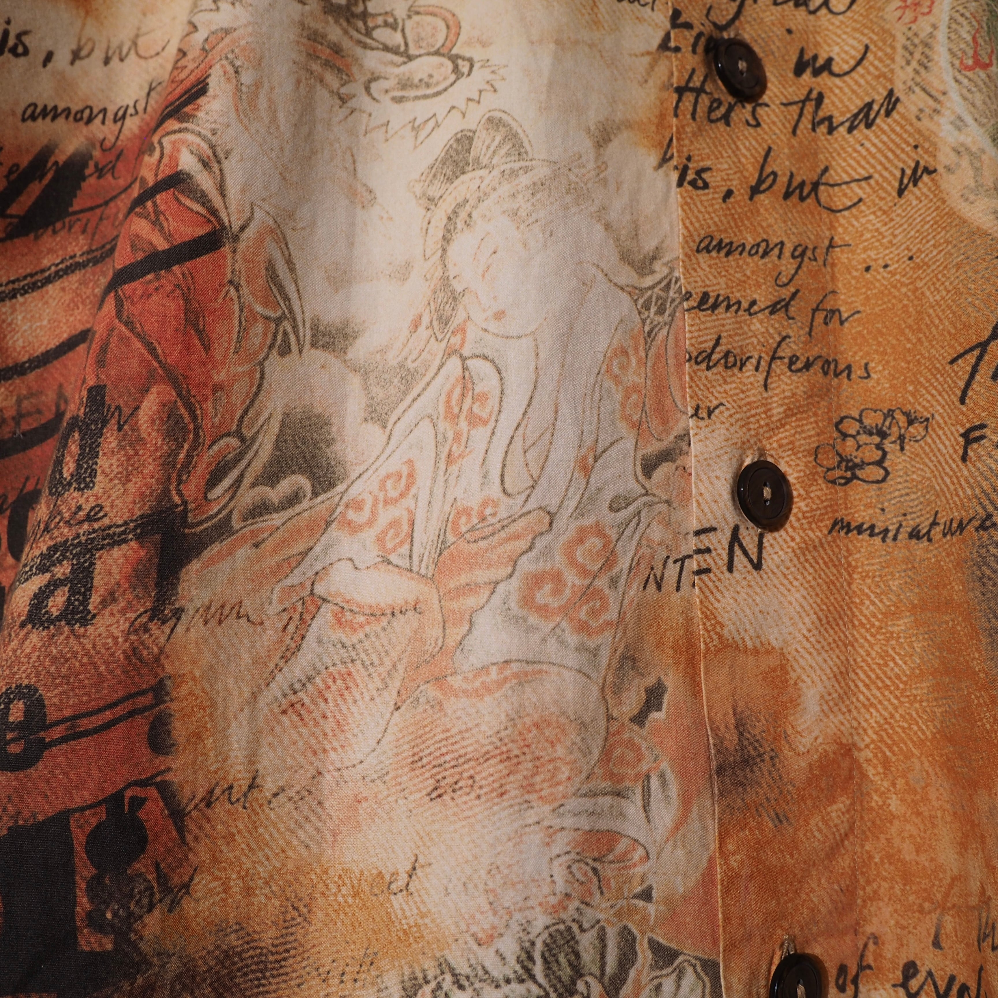 Signum asian taste × alphabet design loose silhouette art shirt