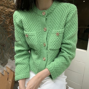 Retro knit cardigan《3color》