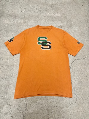 00s OLD STUSSY/SS Logo print Tee/S相当/ロゴプリントTシャツ/オレンジ/ステューシー/オ－ルドステューシ－