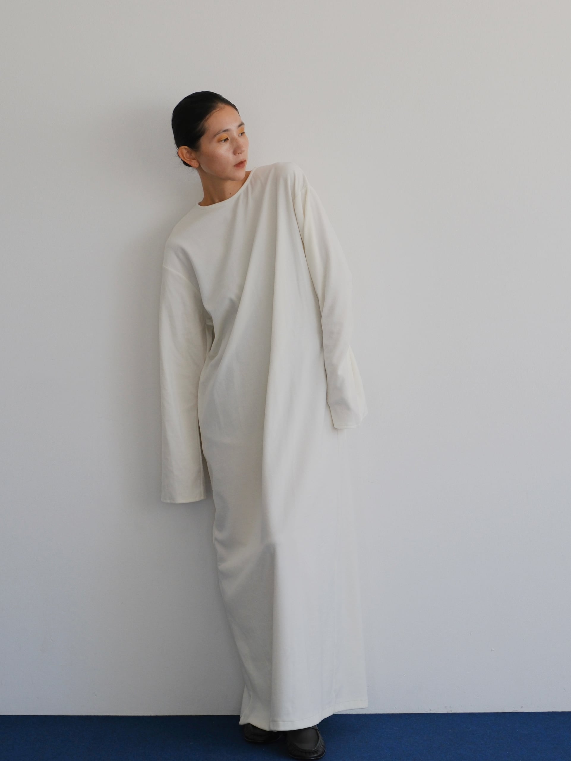 organic cotton velour one-piece ( white ) - made in Japan -