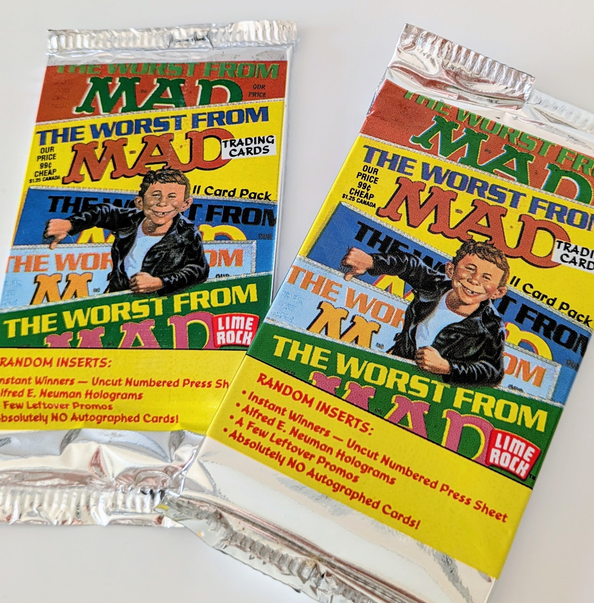 送料無料!☆ 1992年製 LIME ROCK【 THE WORST FROM MAD MAGAZINE SEALED TRADING CARD Series 1 】マッドマガジン シリーズ1 トレーディングカード 単品 (1個= 10〜12CARDSランダム入)〚アメリカン雑貨 アメトイ〛