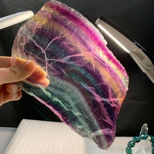 秘蔵プレミアム☆ピンク系グラデーションフローライトプレート原石