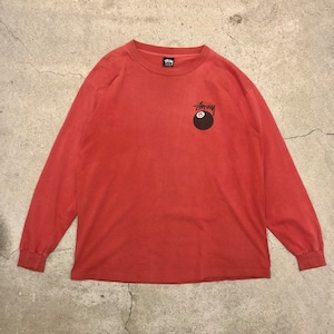 80s OLD STUSSY/8 Ball L/S Tee/USA製/黒タグ/XL/8ボール/ロンＴ/長袖Ｔシャツ/ステューシー/オールドステューシー