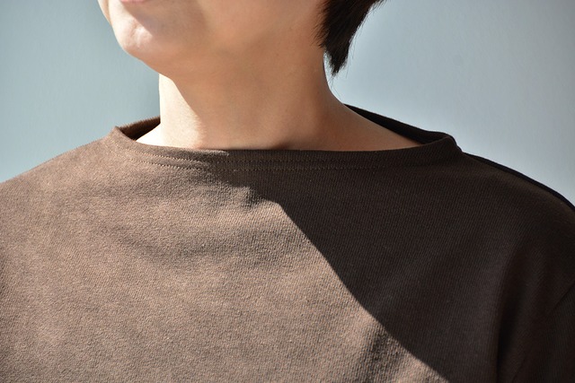 セントジェームス SAINT JAMES 無地ボートネックシャツ(OUESSANT)CHOCO【レターパックプラス可】