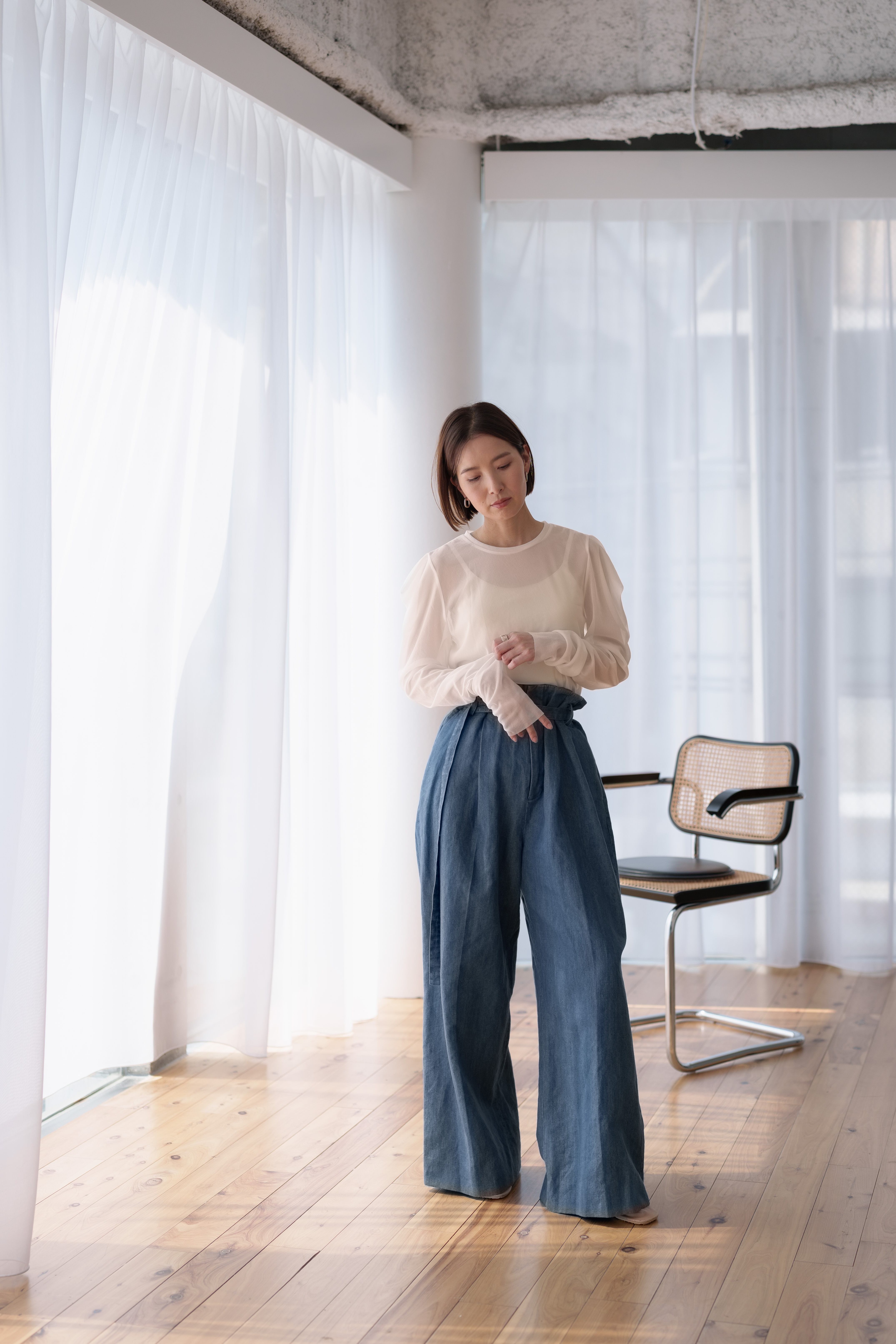 Edge Sheer Tops(white) ご注文から1週間前後で発送 | roughlow