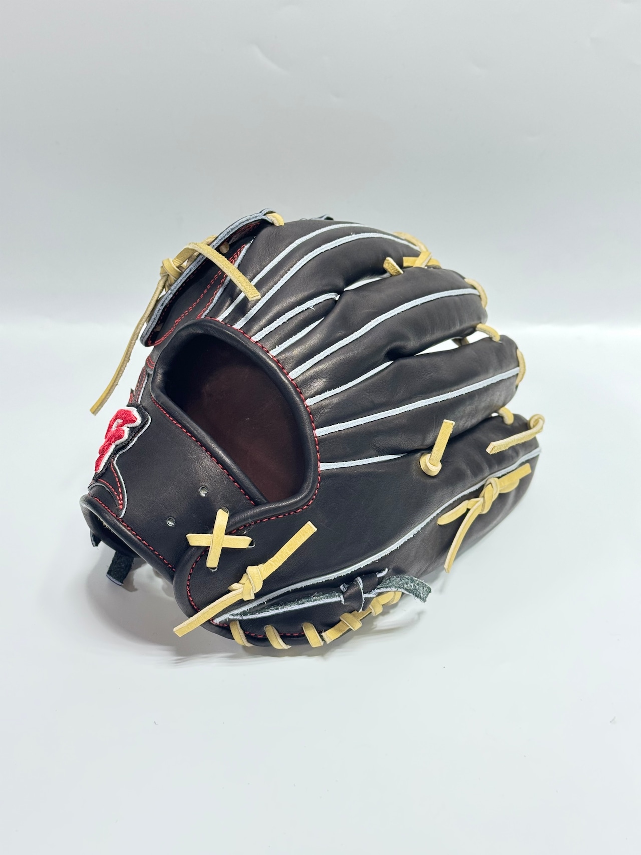 GSーゴリラスポーツ ハイグレードモデル 左投げ用 スーパーヘラクレス型 5mm小 STブラック×キャラメル レッドステッチ・画像3