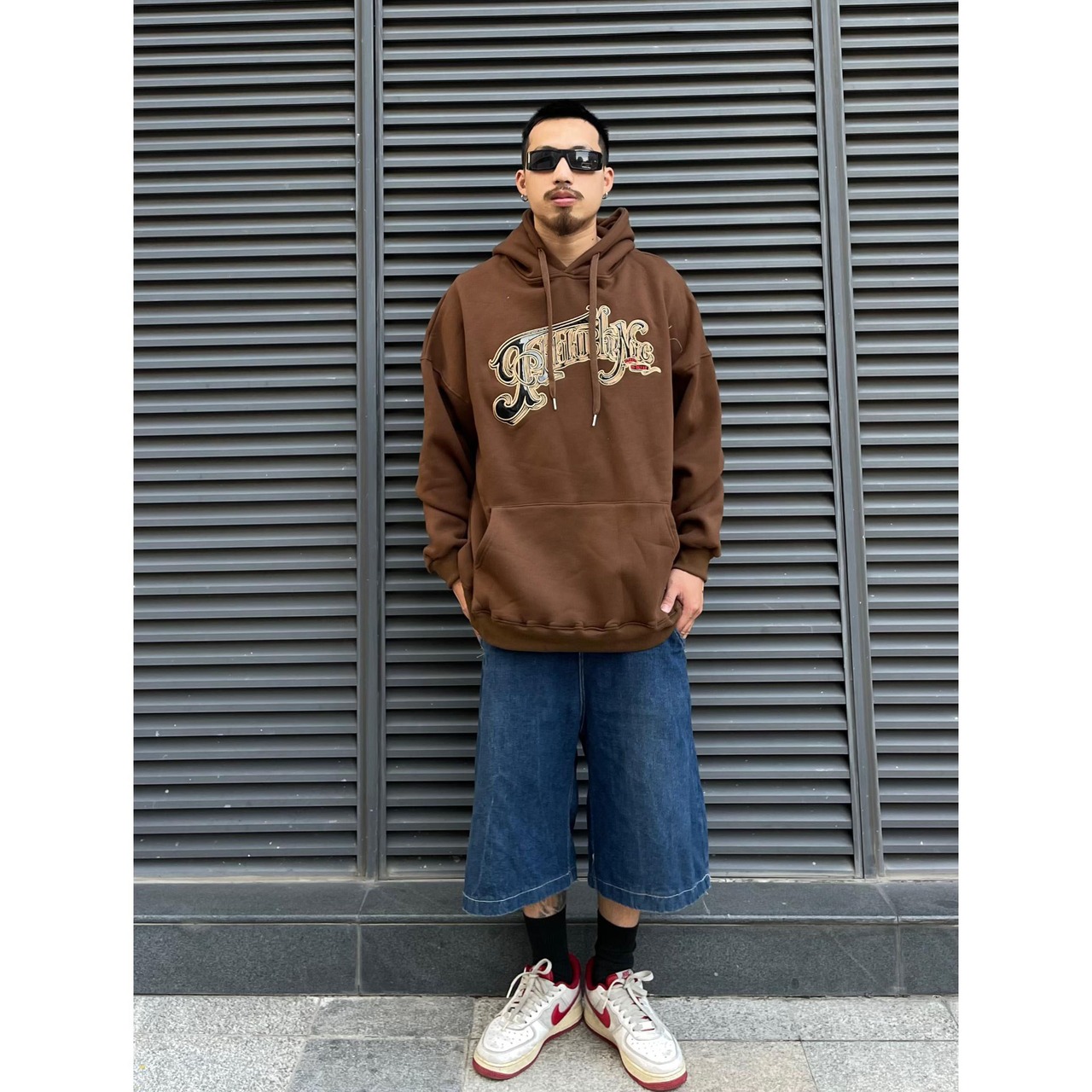 ストリート 裏起毛 Chicanoレタリング刺繍 パーカー T492