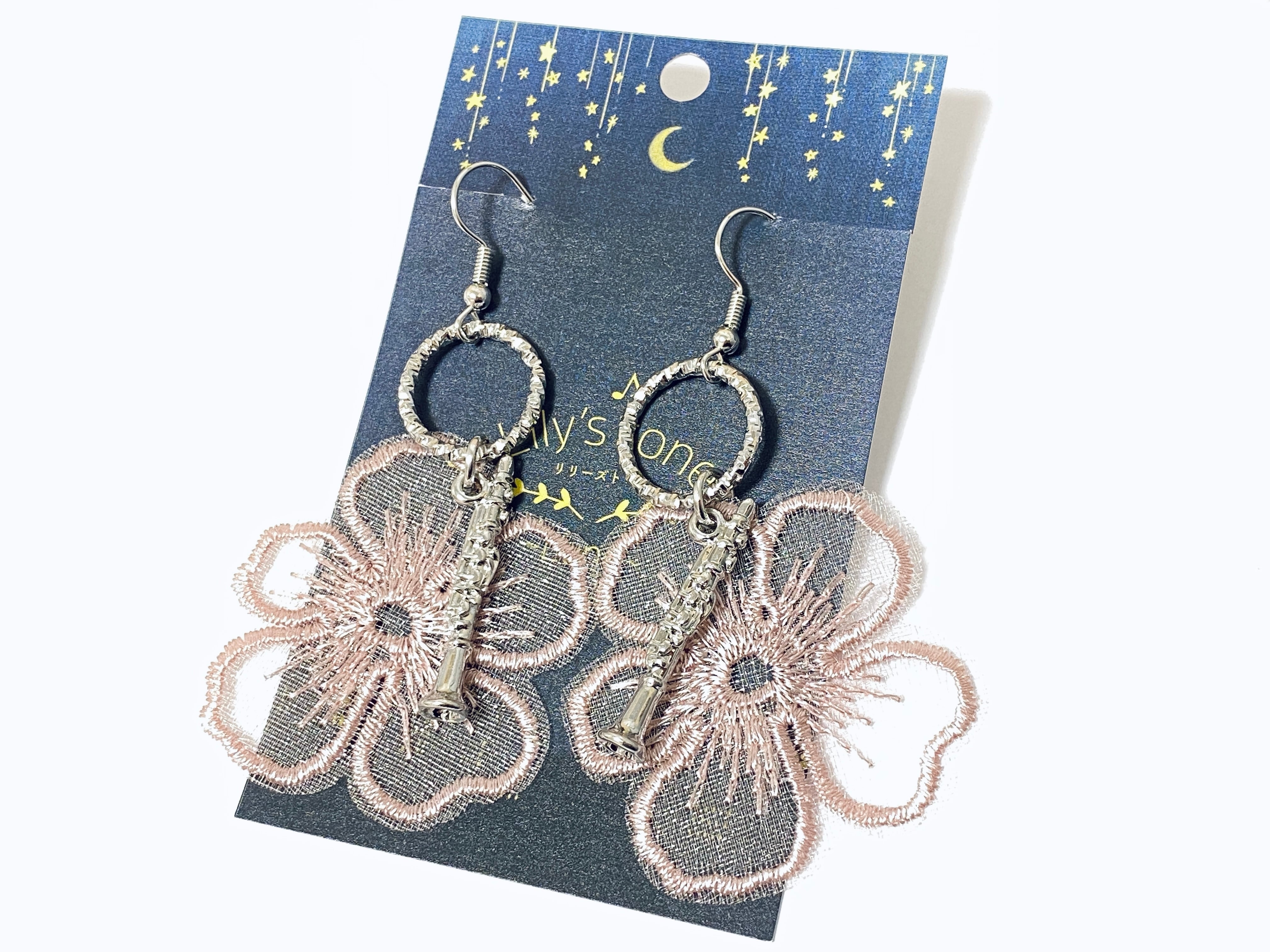 楽器アクセサリー(クラリネット) ピアス【Lily`s tone ～Lune