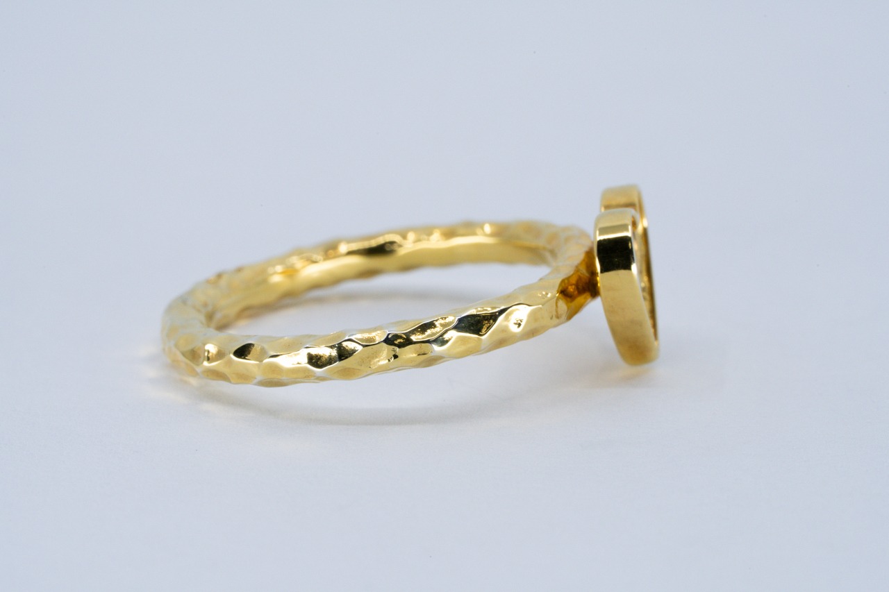 R-119 Arabesque Heart Ring( 24K Gold Plated)