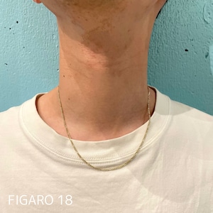 10k Gold chain necklace - Figaro chain (18 inch)
