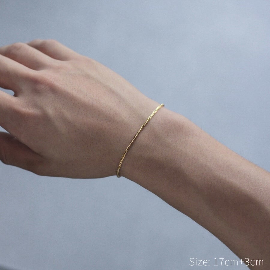 Pointless journey ブレスレット ゴールド17cm thin venetian bracelet（gold）#b51 | garcia