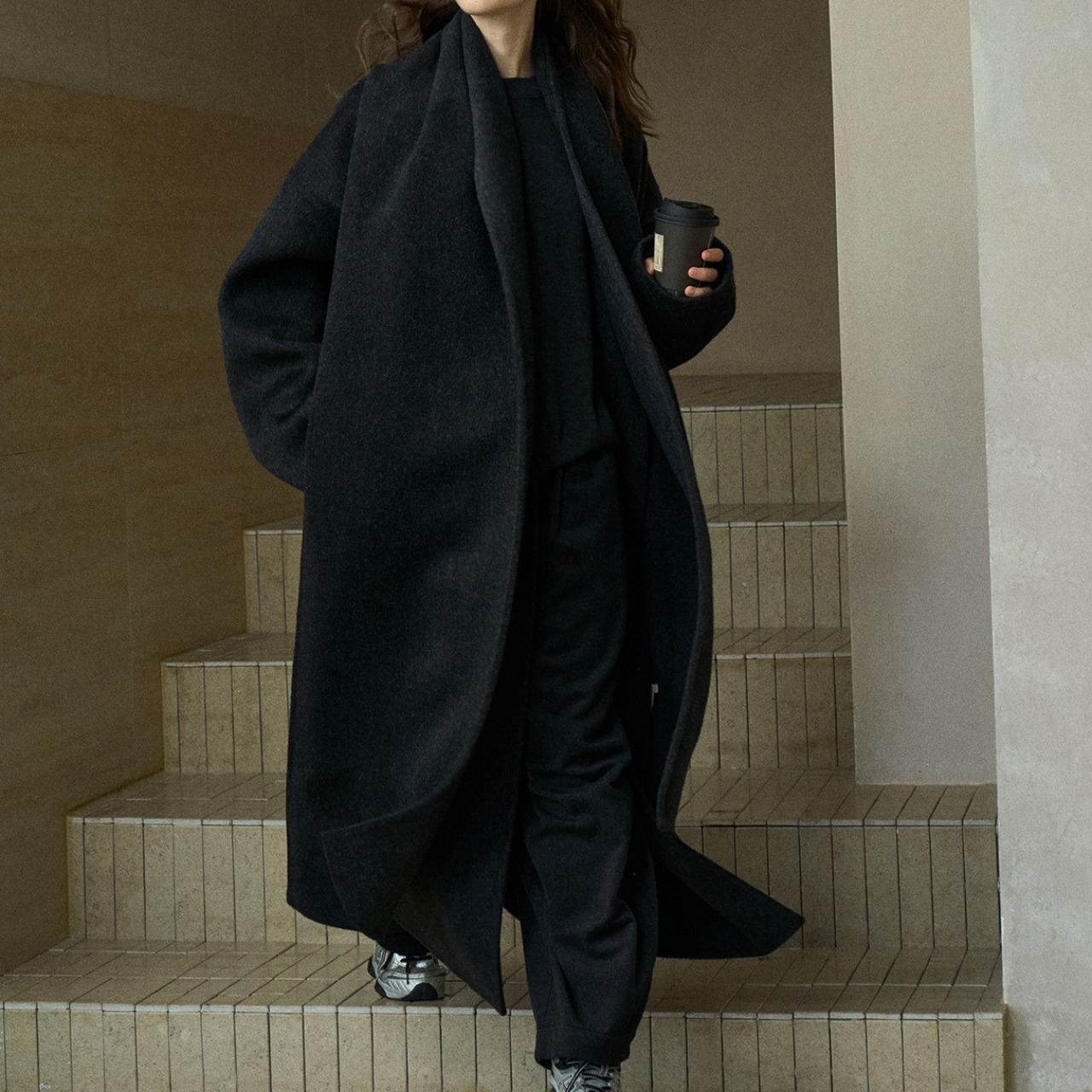 Long Wool Blend Coat T3771