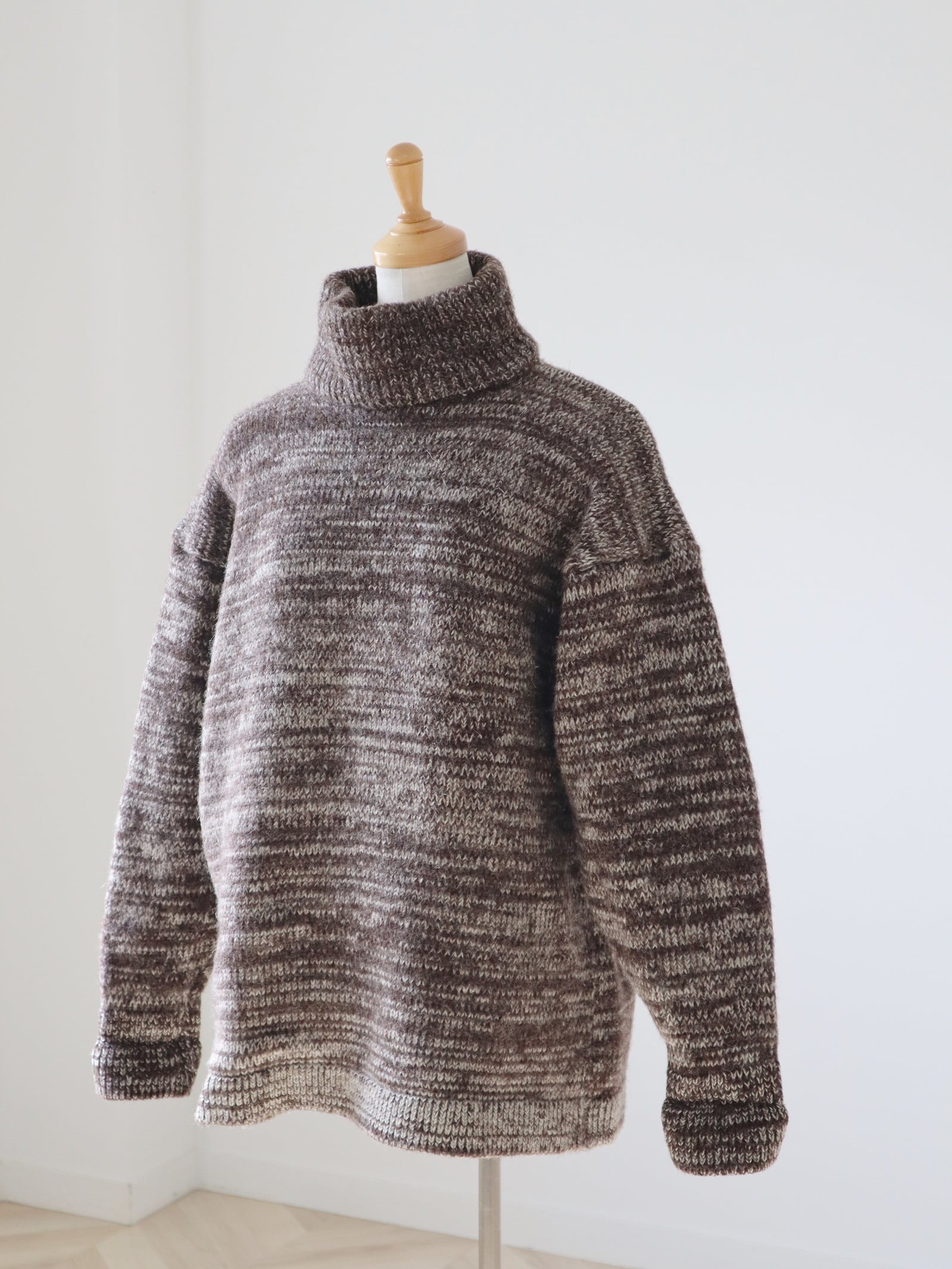 made in Great Britain black sheep wool high neck sweater