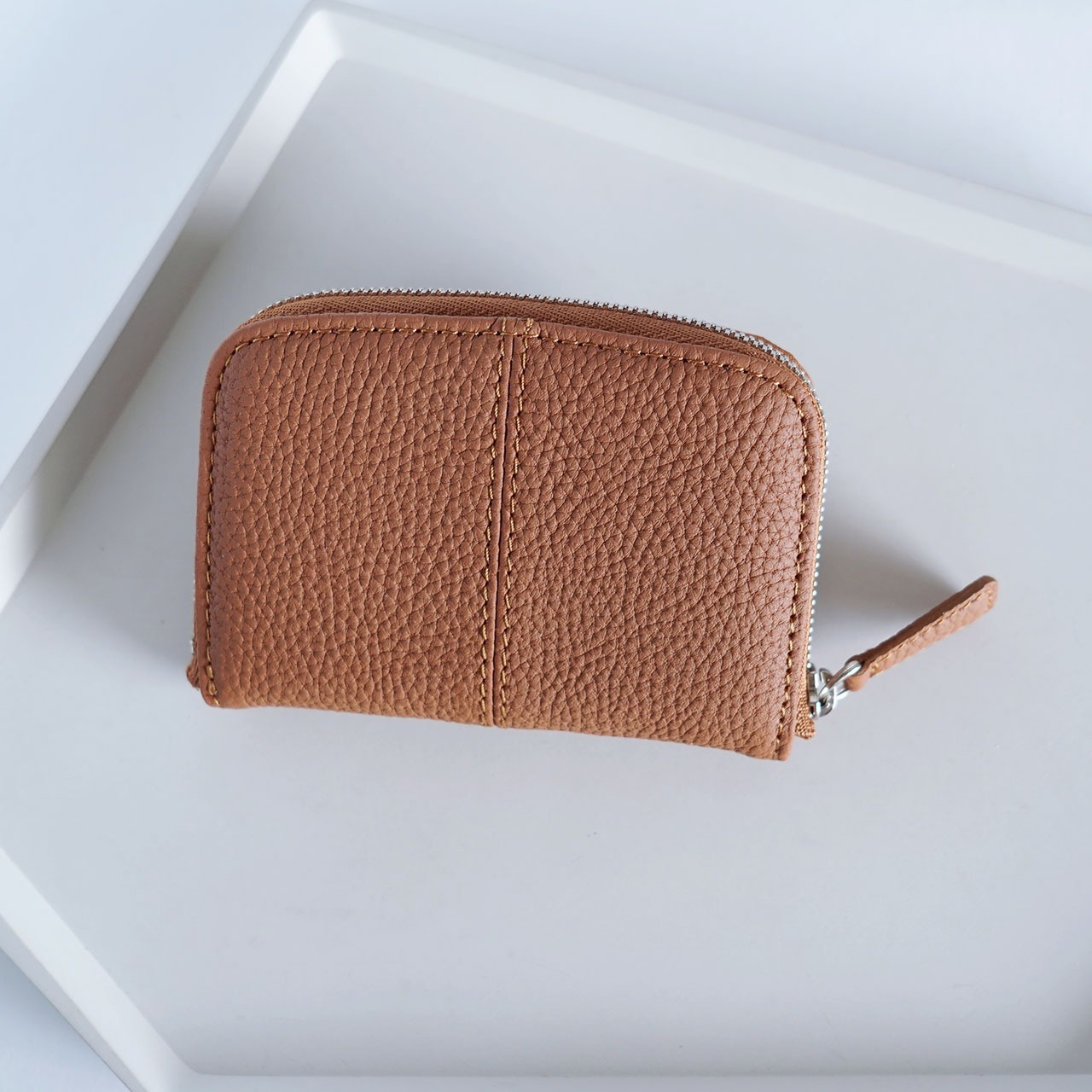 【本革】手のひらミニ財布｜de’syu｜ドイツシュリンク × アクセサリー感　ブラウン・画像3