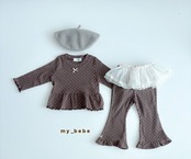 韓国子供服 / Mybebe / ラップルリボンT / 長袖Ｔシャツ *XS~XL*