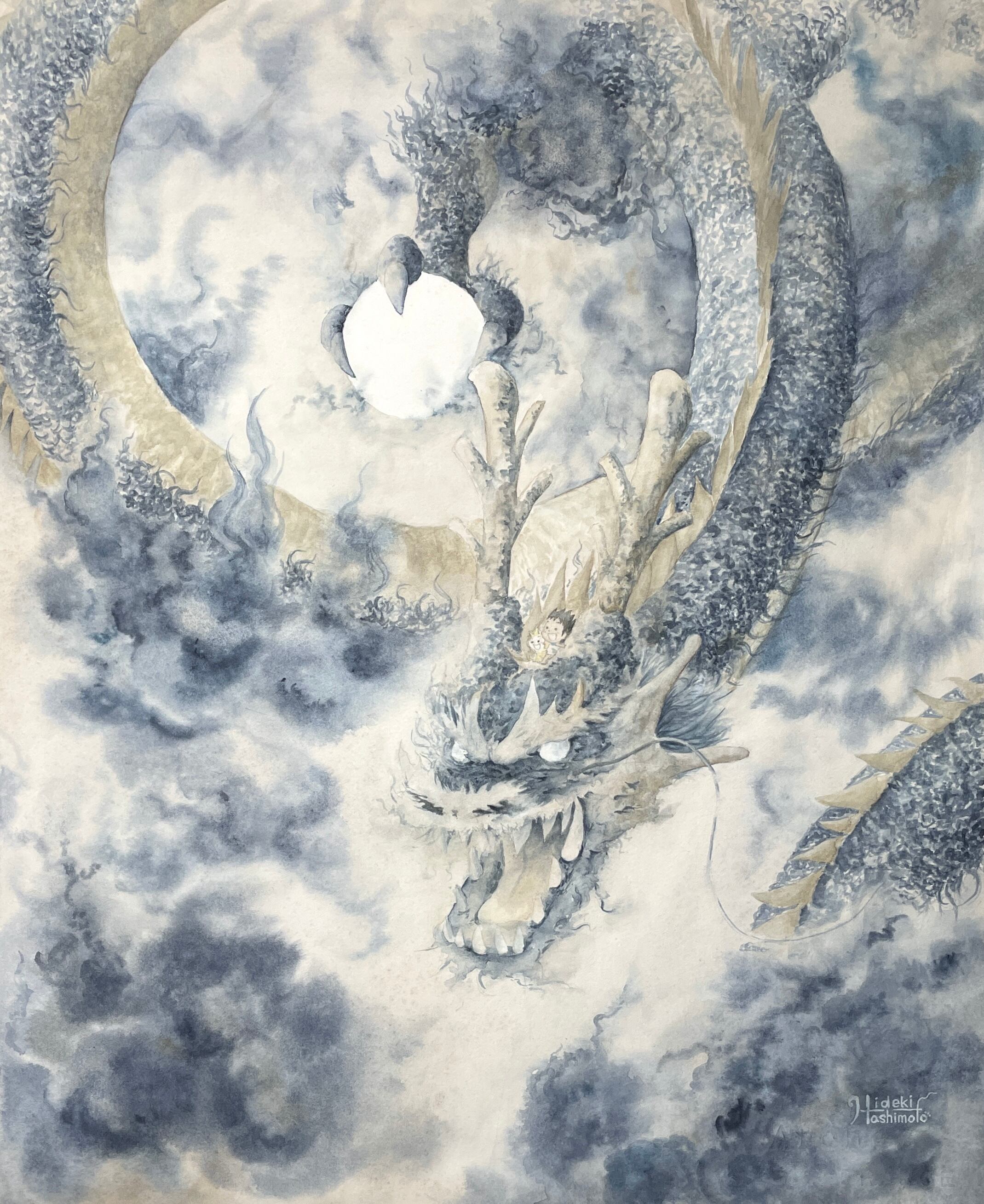 龍の絵 『 緑龍 』 複製画 中サイズ 緑龍の絵 | Pay ID