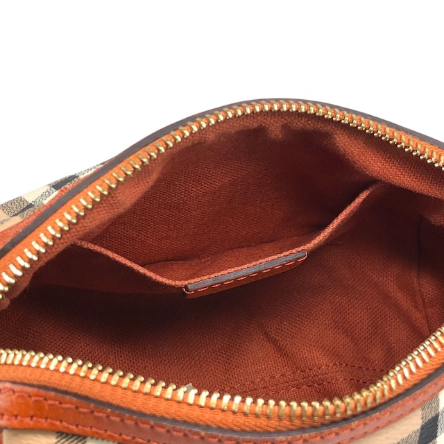 BURBERRY バーバリー ノバチェック ショルダーバッグ ベージュ×オレンジ ロゴ PVCレザー 2WAY ワンショルダー vintage ヴィンテージ オールド 2e2732