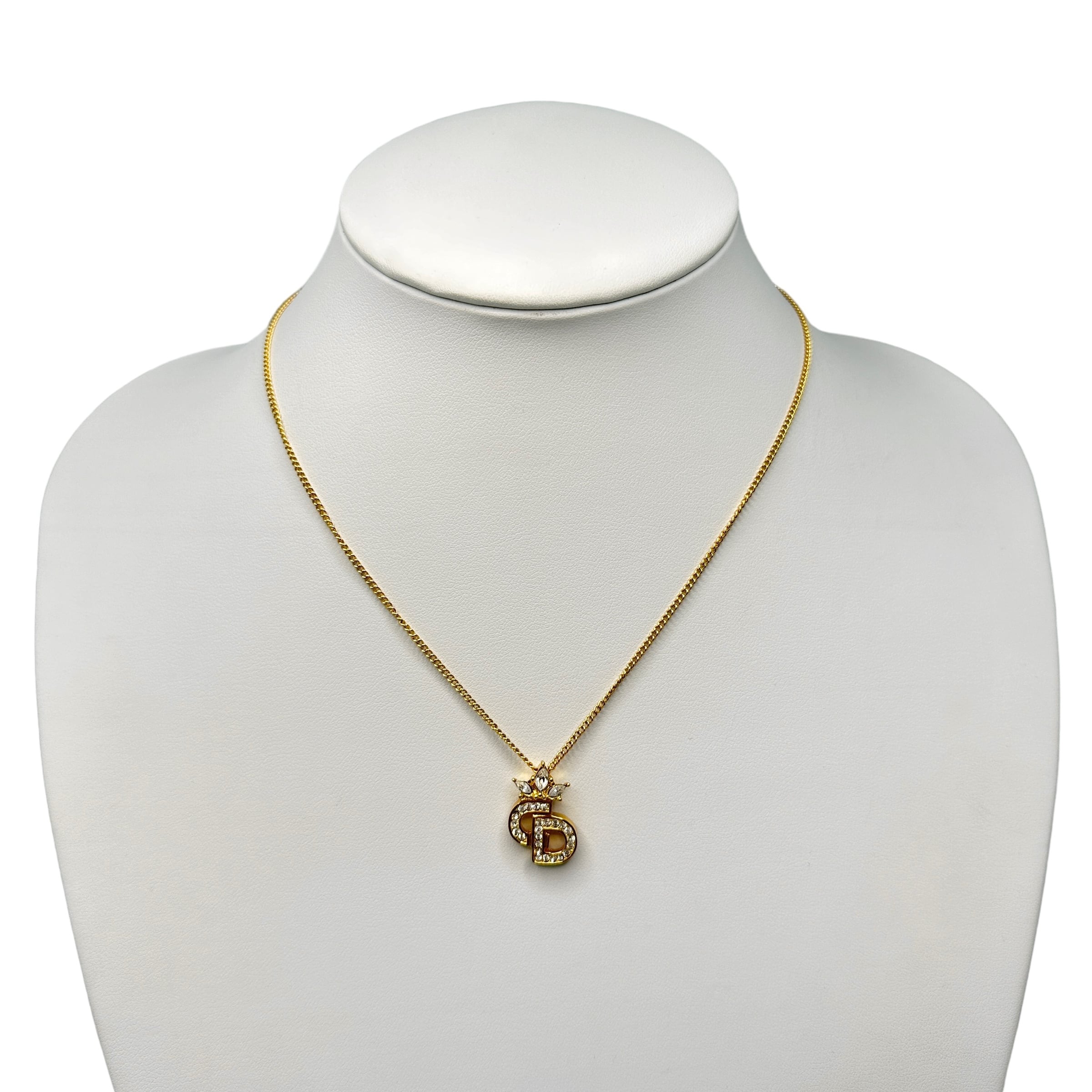 ✨Dior✨ディオール✨CD✨ラインストーン✨ゴールド✨ネックレス✨ Christian Dior ディオール CDロゴ ラインストーン ネックレス