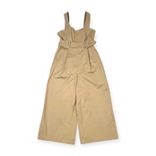 Ray BEAMS レイビームス ベルテッド ワイド サロペット オールインワン オーバーオール 0 /ベージュ/ストレッチ