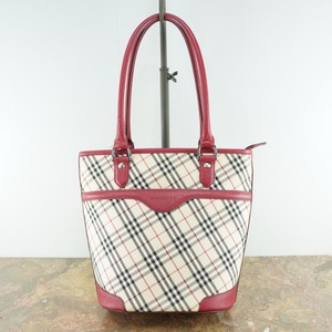 .BURBERRY CHECK PATTERNED LEATHER TOTE BAG/バーバリーチェック柄レザートートバッグ 2000000067674