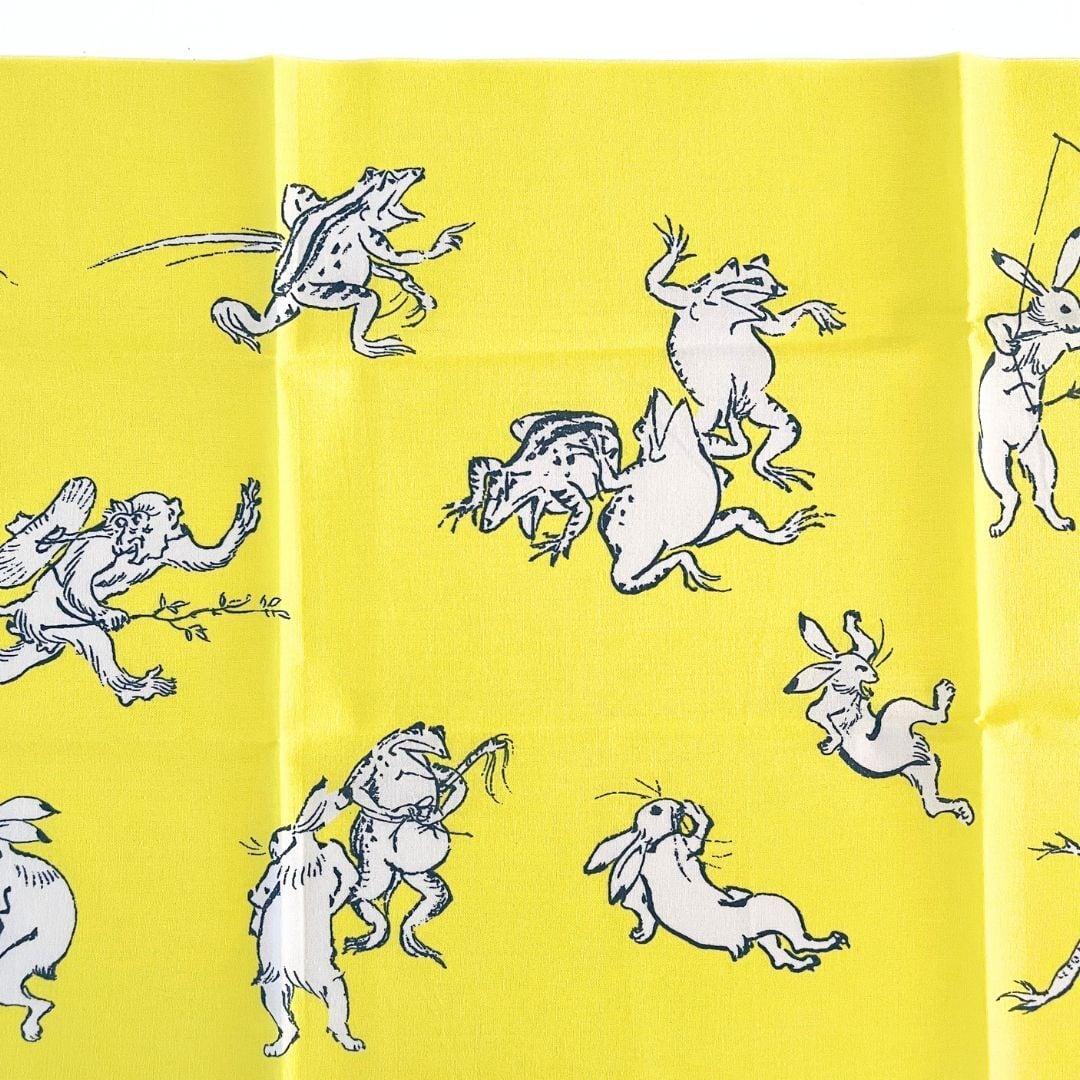 鳥獣戯画 手拭い 黄色 | hmm, by 東京都美術館ミュージアムショップ