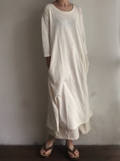 A HOPE HEMP | 単糸天竺《ヘンプ × コットン》 DROP SHOLDER LOOSE OPドロップショルダー ルーズ ワンピース
