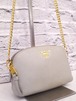 【美品】PRADA プラダ VITELLO DAINO チェーンストラップ クロスボディ レザー ショルダー バッグ ポーチ ポシェット グレー◆ レアモデル