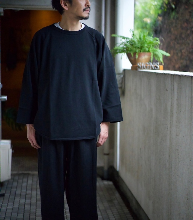 COMOLI(コモリ) / コットンジャージベースボールTシャツ -FADE BLACK-(Z01-05018)