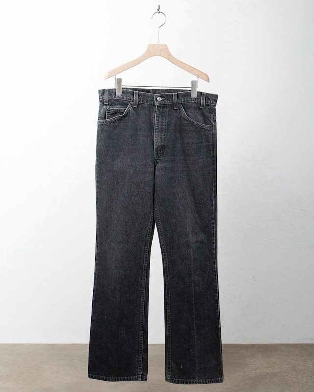 "Levi's" 517 irregular pocket yarn-dyed flared black denim trousers / Made In USA / SIZE:W34 × L32