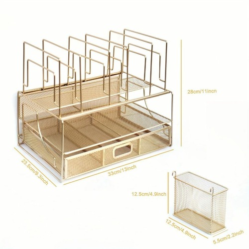 オフィス用品 ゴールドデスクトレイ オーガナイザー アクセサリー収納