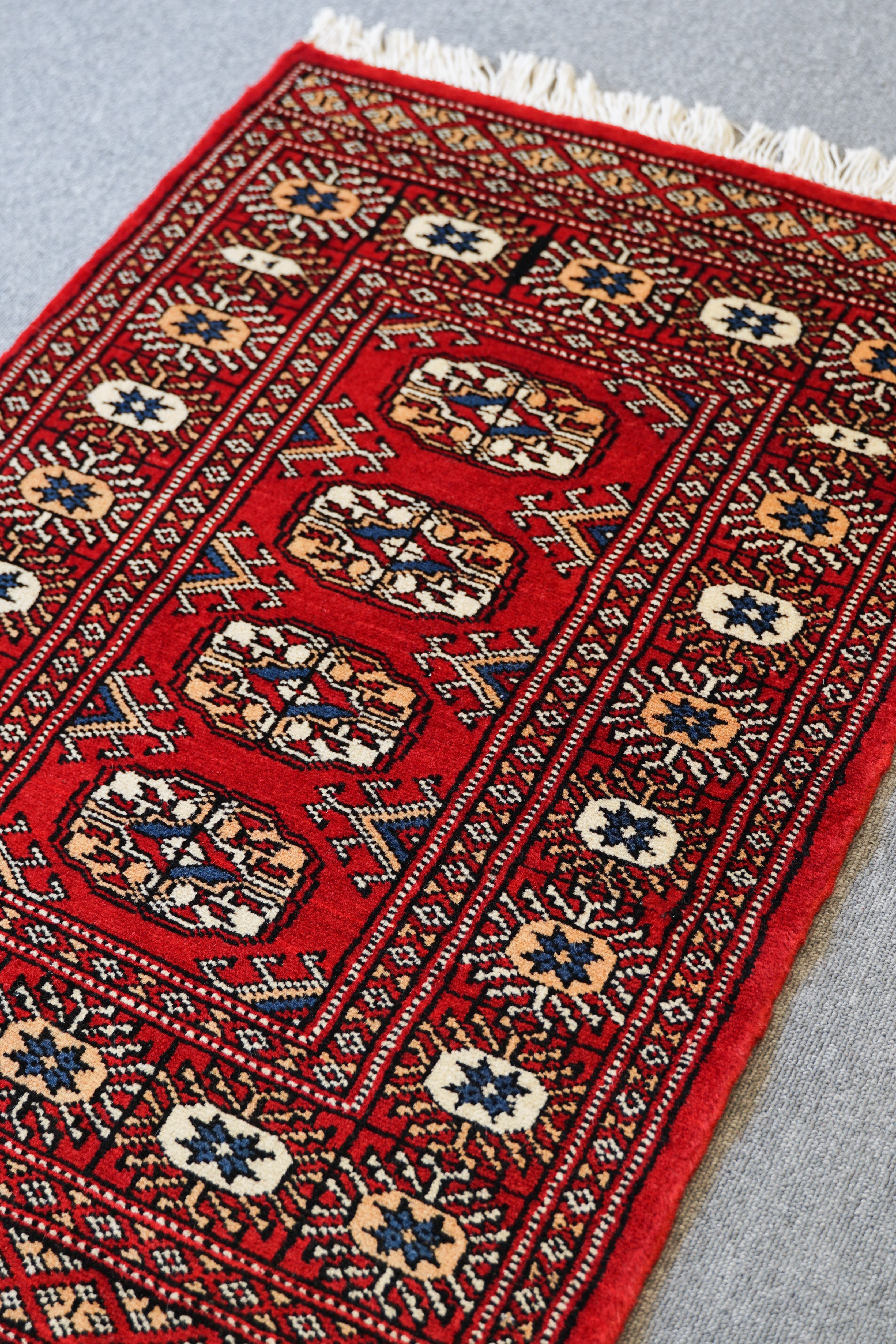 手織り パキスタン ヴィンテージ ラグ 90x60cm