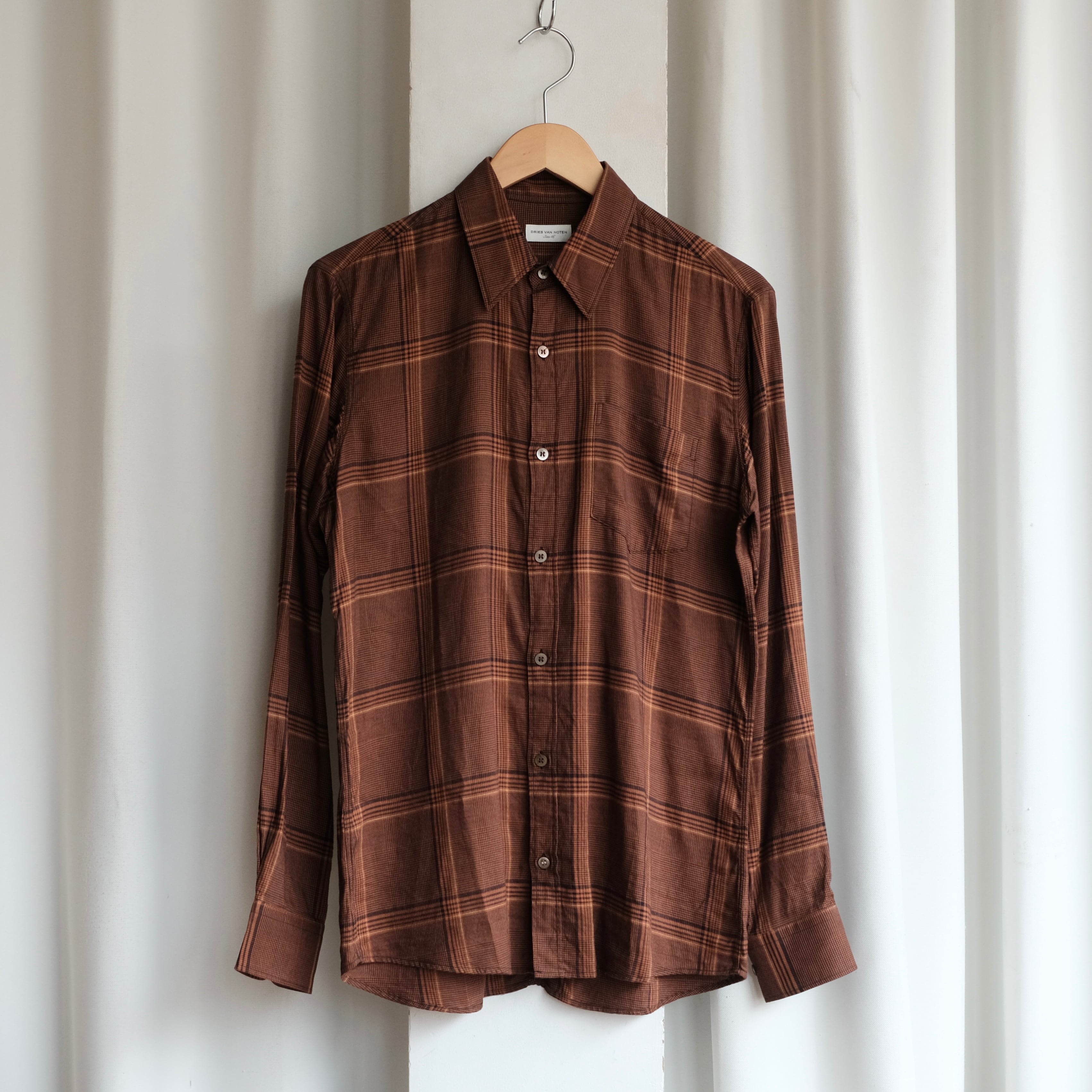 DRIES VAN NOTEN MIXED COTTON CHECK SHIRT | safarionline