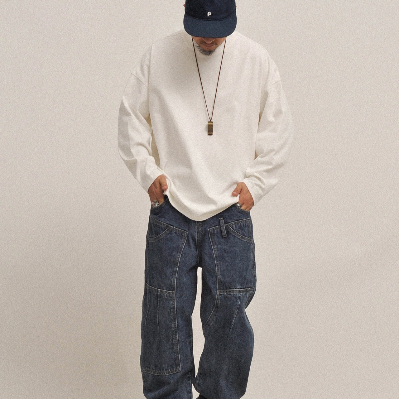 ヘビーウェイト オーバーサイズ  ロングシャツ A1838 - 4