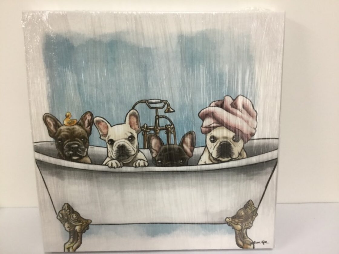 Oliver Gal O69-4 Frenchie in The Tub フレブル＆バスタブ 絵 アート  