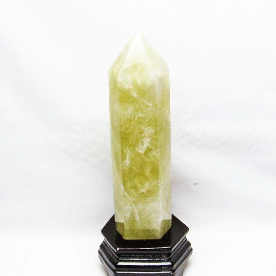 1.5Kg シトリンクォーツ 六角柱 シトリン ポイント 置物 原石 台座付属 一点物 152-2381