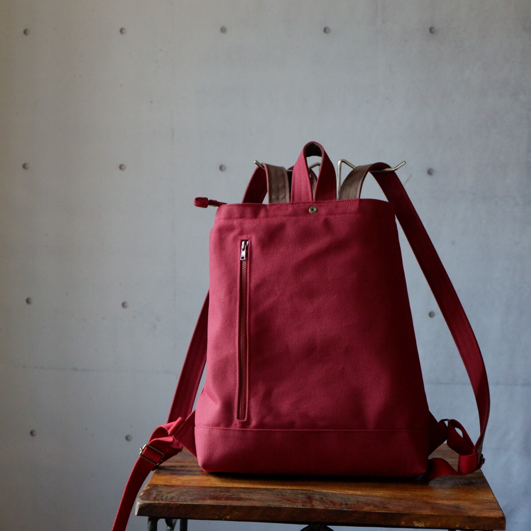 毎日のリュック/A4◇ワイン◇倉敷帆布 | myu.handwork｜ 倉敷帆布