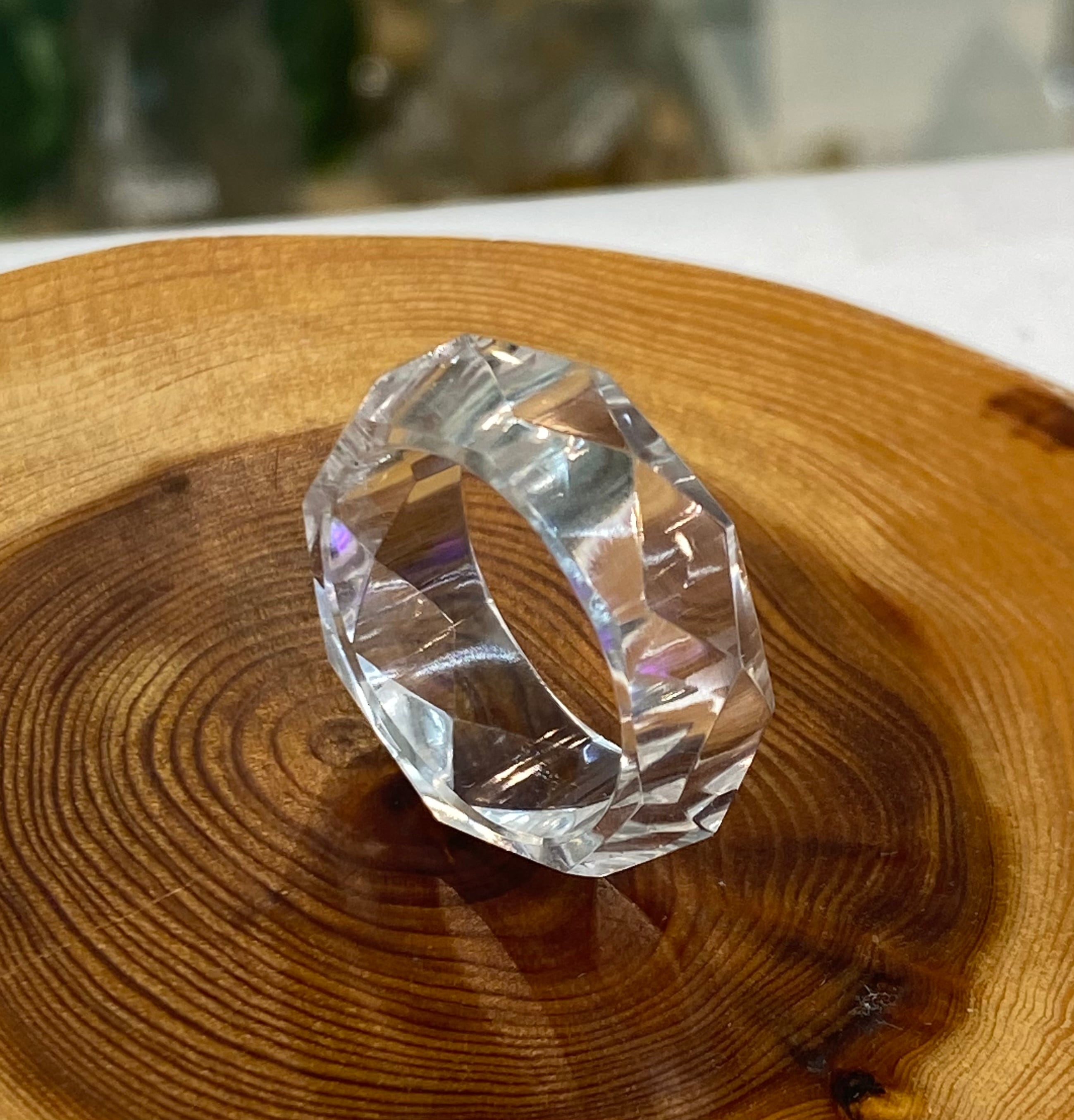 厳選 ガネッシュヒマール産ヒマラヤ水晶 くりぬきリング14号 手作り