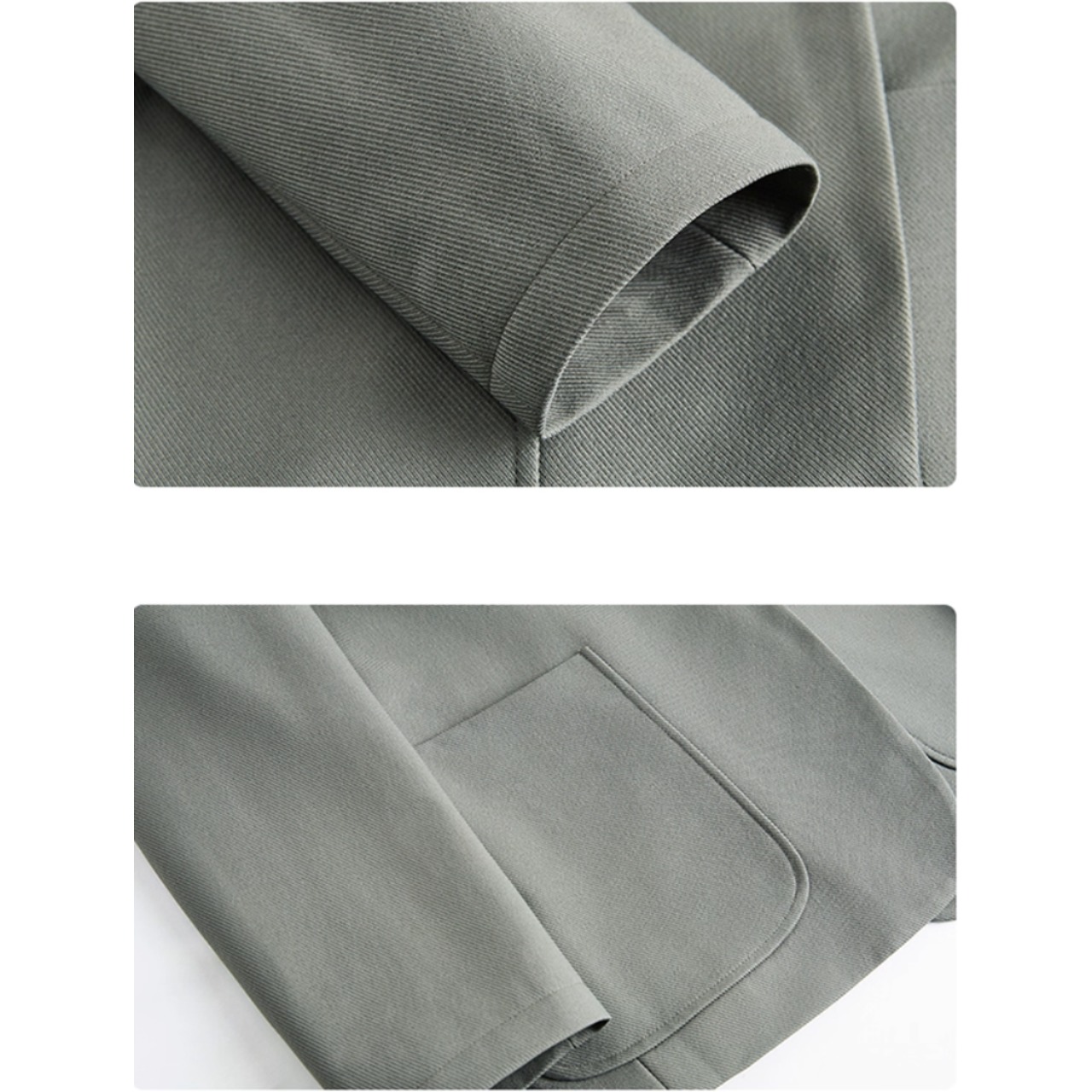 ボタンフロント レギュラー丈 シングルジャケット＆パンツ セットアップ af0126